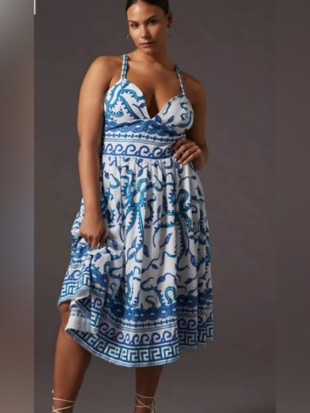 Maeve by Anthropologie Plus Size Seaside Embroidered Midi Sundress